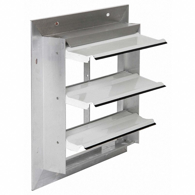 KVM Tools 4C556 12 in Backdraft Damper / Wall Shutter, 12-1/2 in x 12-1/2 in
