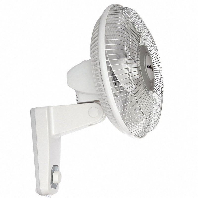Air King 9012 12" Wall Mount Fan, Oscillating, 3 Speeds, 120VAC, White - KVM Tools Inc.
