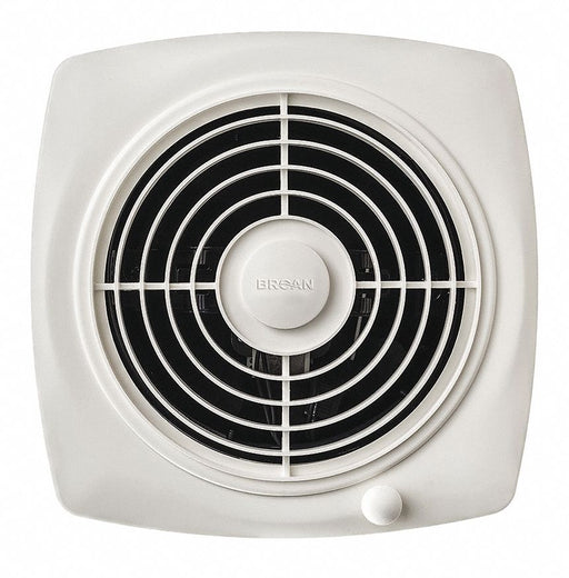 Broan 509S Exhaust Fan, 180 cfm, 195 sq ft Coverage, 8 in Duct, 9 sones, For 4 1/2 in to 9 1/2 in Wall Thick