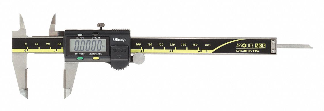 Mitutoyo 500-160-32 Carbide Jaw Digital Caliper: 0 in to 6 in /0 mm to 150 mm, Inch/Metric, Cabled