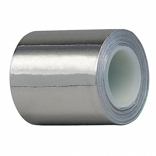 Tapecase 15D571 Foil Tape 3 in Wd, 3 yd Lg, 4 mil Thick, Acrylic, Indoor/Outdoor, - 30°F Min Temp, Silver - KVM Tools Inc.KV15D571