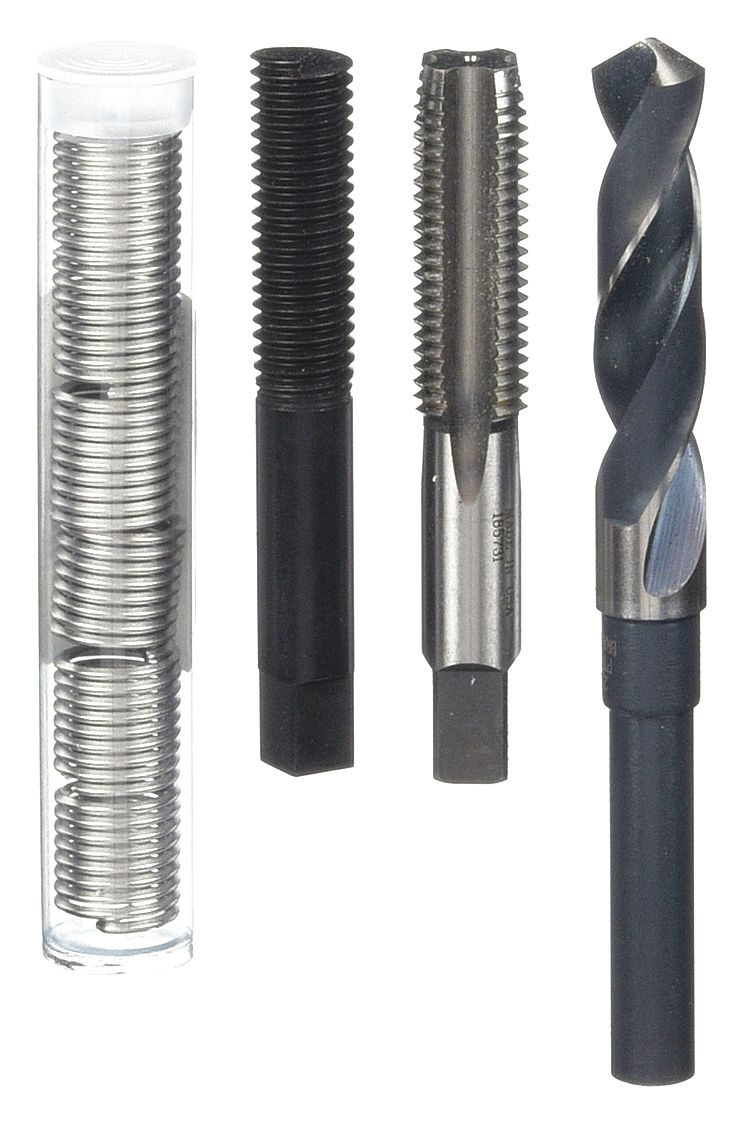 Heli-Coil 5401-9 Thread Repair Kit, Tanged Tang Style, Free-Running, 9/16"-12 Thread Size, Stainless Steel