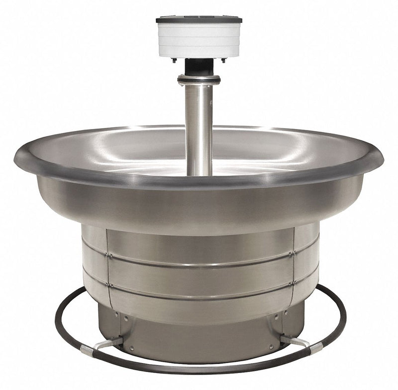 Bradley S93-534 Stainless Steel Wash Fountain, 54 in Circular, 8-Station, 14 ga, Foot Push Bar