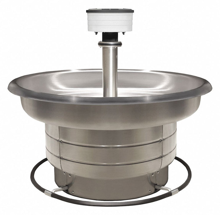 Bradley S93-534 Stainless Steel Wash Fountain, 54 in Circular, 8-Station, 14 ga, Foot Push Bar