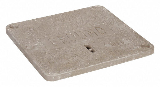 Quazite PC1212CA0024 Underground Enclosure Cover, Ground Logo, 14-3/4 in x 14-3/4 in, Polymer Concrete, 8000 lb