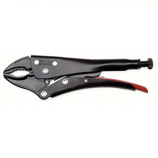 Proto J293WRXL Locking Plier Curved, Lever, 1 1/4 in Max Jaw Opening, 5 5/8 in Overall Lg, 7/8 in Jaw Lg - KVM Tools Inc.KV4EAA8