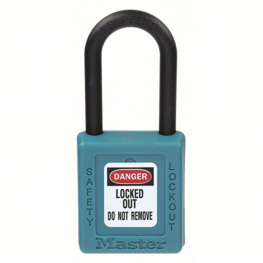 Master Lock 406TEAL Lockout Padlock Keyed Different, Thermoplastic, Std Body, Plastic, Teal - KVM Tools Inc.KV4EMZ6