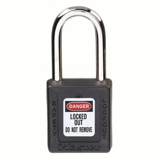 Master Lock 410BLK Lockout Padlock Keyed Different, Thermoplastic, Std Body, Metal, Black - KVM Tools Inc.KV4FF97