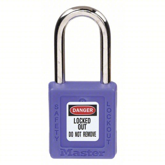 Master Lock 410BLU Lockout Padlock Keyed Different, Thermoplastic, Std ...