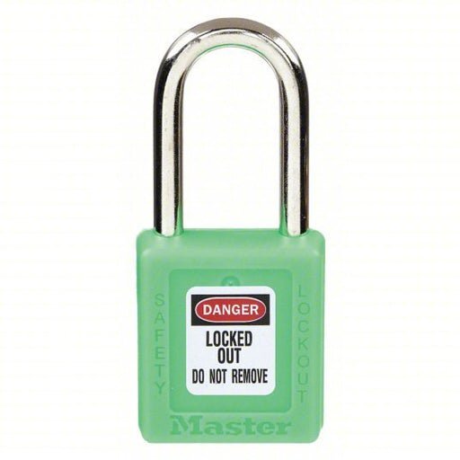 Master Lock 410GRN Lockout Padlock Keyed Different, Thermoplastic, Std Body, Metal, Green - KVM Tools Inc.KV4FF99