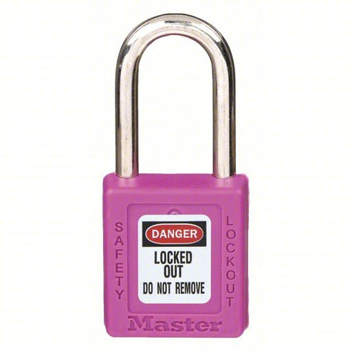 Master Lock 410PRP Lockout Padlock Keyed Different, Thermoplastic, Std Body, Metal, Purple - KVM Tools Inc.KV4FG02