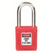 Master Lock 410RED Lockout Padlock Keyed Different, Thermoplastic, Std Body Body Size, Metal, Std, Red - KVM Tools Inc.KV4FG03