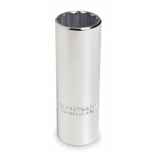 Proto J5317M Socket 1/2 in Drive Size, 17 mm Socket Size, 12 - Point, Deep, Chrome - KVM Tools Inc.KV429P66