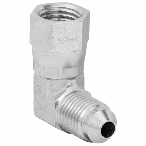 Aeroquip 2071-4-4S Hydraulic Hose Straight Adapter, JIC Threaded x JIC Threaded, Male x Female, Swivel, 90° Elbow