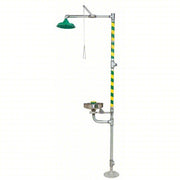 Haws 8300 - 8309 Shower with Eyewash Floor Mnt, Uncovered, Stainless Steel Bowl, Galvanized Steel Pipe - KVM Tools Inc.KV4HRW9