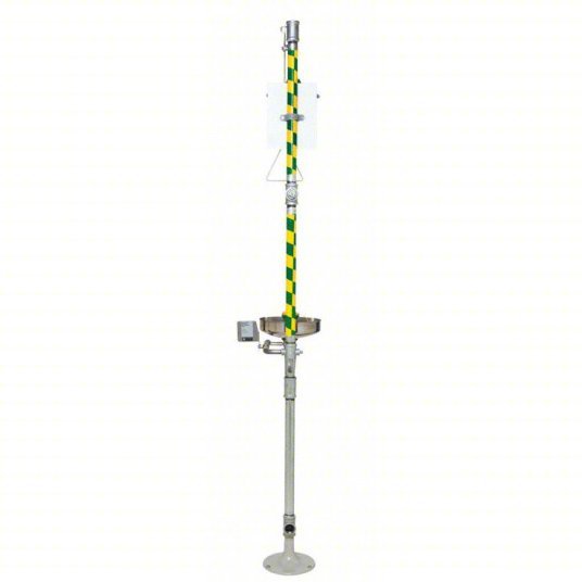 Haws 8300 - 8309 Shower with Eyewash Floor Mnt, Uncovered, Stainless Steel Bowl, Galvanized Steel Pipe - KVM Tools Inc.KV4HRW9