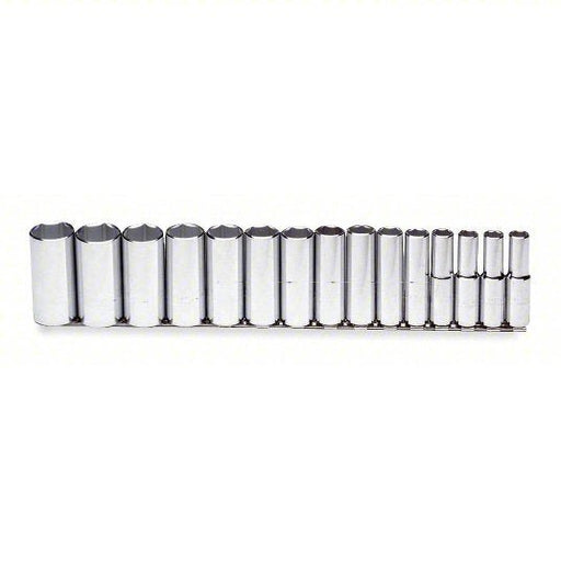 Proto J54103 Socket Set 1/2 in Drive Size, 15 Pieces, 3/8 in to 1 1/4 in Socket Size Range, (15) 6-Point - KVM Tools Inc.KV4JW24