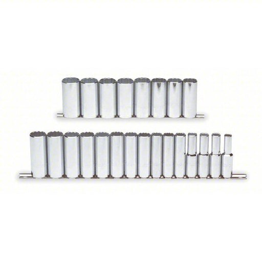 Proto J54201 Socket Set 1/2 in Drive Size, 23 Pieces, 10 mm to 32 mm Socket Size Range, (23) 12 - Point - KVM Tools Inc.KV4JW29