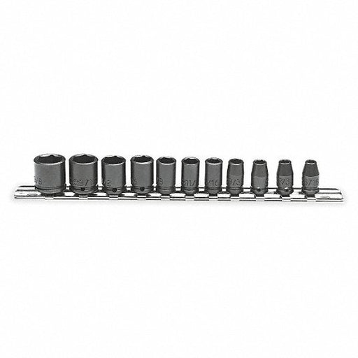 Proto J69106 Impact Socket Set 1/4 in Drive Size, Small Set (0 - 50 pieces) Set Size, 11 Pieces, Black Oxide - KVM Tools Inc.KV4JW81