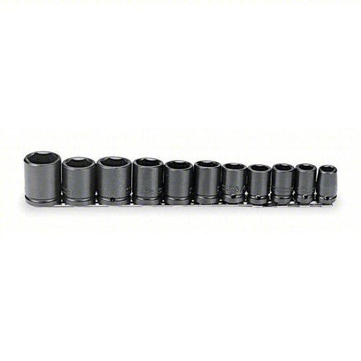 Proto J74102 Impact Socket Set 1/2 in Drive Size, 11 Pieces, 1/2 in to 1 1/8 in Socket Size Range - KVM Tools Inc.KV4JX08
