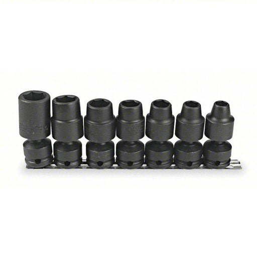 Proto J74142 Impact Socket Set 1/2 in Drive Size, 7 Pieces, 7/16 in to 13/16 in Socket Size Range - KVM Tools Inc.KV4JX15