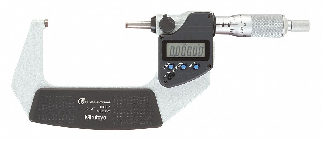 Mitutoyo 293-332-32 Digital Outside Micrometer, 2 in to 3 in /0 mm to 25.4 mm, Inch/Metric, IP65