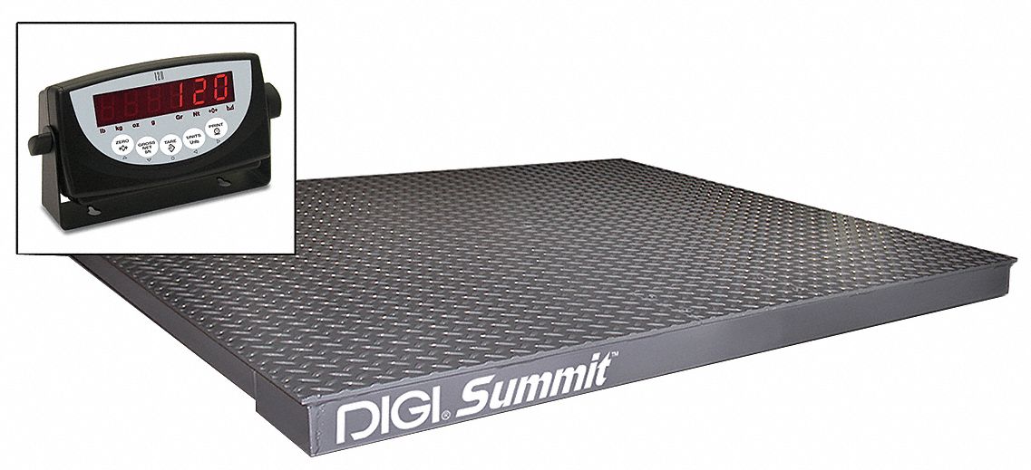 Rice 78773 Floor Scale, 10, 000 lb Wt Capacity - Imperial, 2 lb Readability, LED, lb
