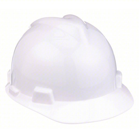 MSA 475358 Hard Hat White, No Graphics, Ratchet (4-Point), Polyethylen ...