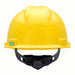 MSA 475360 Hard Hat Yellow, No Graphics, Ratchet (4-Point), Polyethylene, Side-Slots - KVM Tools Inc.KV4LP03