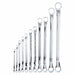 Proto J1100S - M Box End Wrench Set: Alloy Steel, Chrome, 11 Tools, 6 mm to 32 mm Range of Head Sizes, Pouch - KVM Tools Inc.KV4LT81