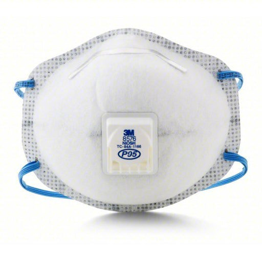 3M 8576 Disposable Respirator Dual, Non - Adj, Metal Nose Clip, Std, White, M Mask Size, Molded, 10 PK - KVM Tools Inc.KV4MH58