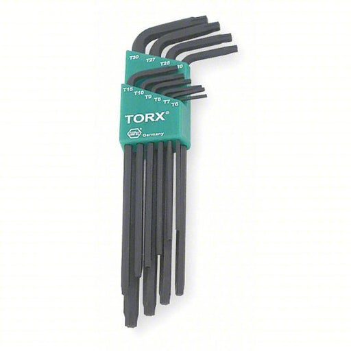 Wiha 37192 Torx Key Set Long, 10 Pieces, T10/T15/T20/T25/T27/T30/T6/T7/T8/T9 Tip Size, Plastic Holder - KVM Tools Inc.KV4NB57