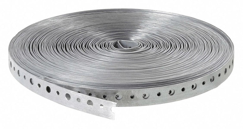 Approved Vendor 20P100 Hanging Strap, Galvanized Steel, 20 ga, 3/4 in Overall Wd, 100 ft Overall Lg