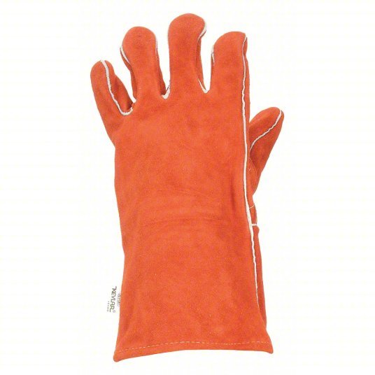 KVM Tools KV4NHD4 Welding Glove Straight Thumb, Cowhide, L Glove Size - KVM Tools Inc.KV4NHD4