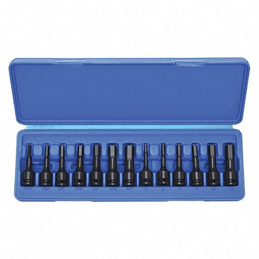 KVM Tools KV4PRG1 Impact Socket Bit Set SAE/Metric, 3/8 in Drive Size, 13 Pieces, Fixed Insert, Hex Tip - KVM Tools Inc.KV4PRG1