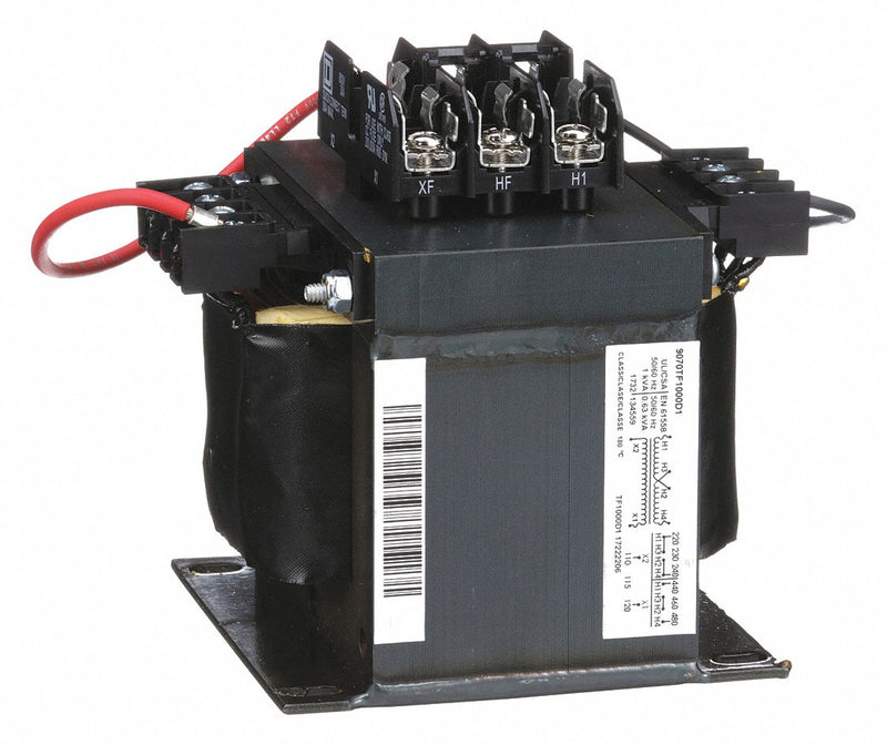 Square D 9070TF1000D1 Control Transformer, 220V AC/230V AC/240V AC/440V AC/460V AC/480V AC, Foot, 1 kVA