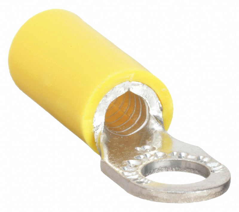 Sta-Kon 10RC-10 Ring Terminal, Yellow, Vinyl Insulation, #10 Stud Size, 12 AWG to 10 AWG Wire Sizes, 600 V