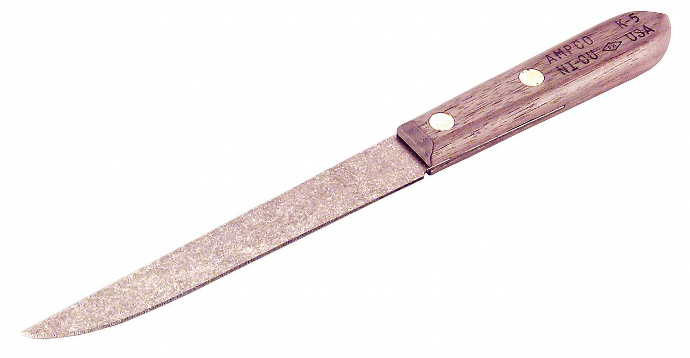 Ampco K-5 Common Knife, Straight, 10 1/4 in Overall Lg, Copper Nickel, Wood, 5 3/4 in Blade Lg