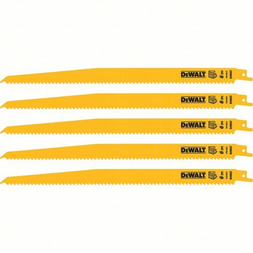 Dewalt DW4804 Reciprocating Saw Blade 6 Teeth per Inch, 12 in Blade Lg, 3/4 in Ht, Tapered Back, 5 PK - KVM Tools Inc.KV4TF55