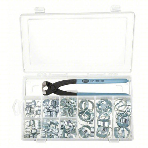 Oetiker 18500114 Hose Clamp Assortment Double Ear, Plastic Case, Zinc - Plated Steel - KVM Tools Inc.KV4TX96