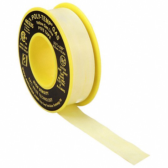 Anti - Seize 46335A Thread Sealant Tape POLY - TEMP® GAS (XHD), Extra HD, 1/2 in x 43 ft, Yellow - KVM Tools Inc.KV4UK06