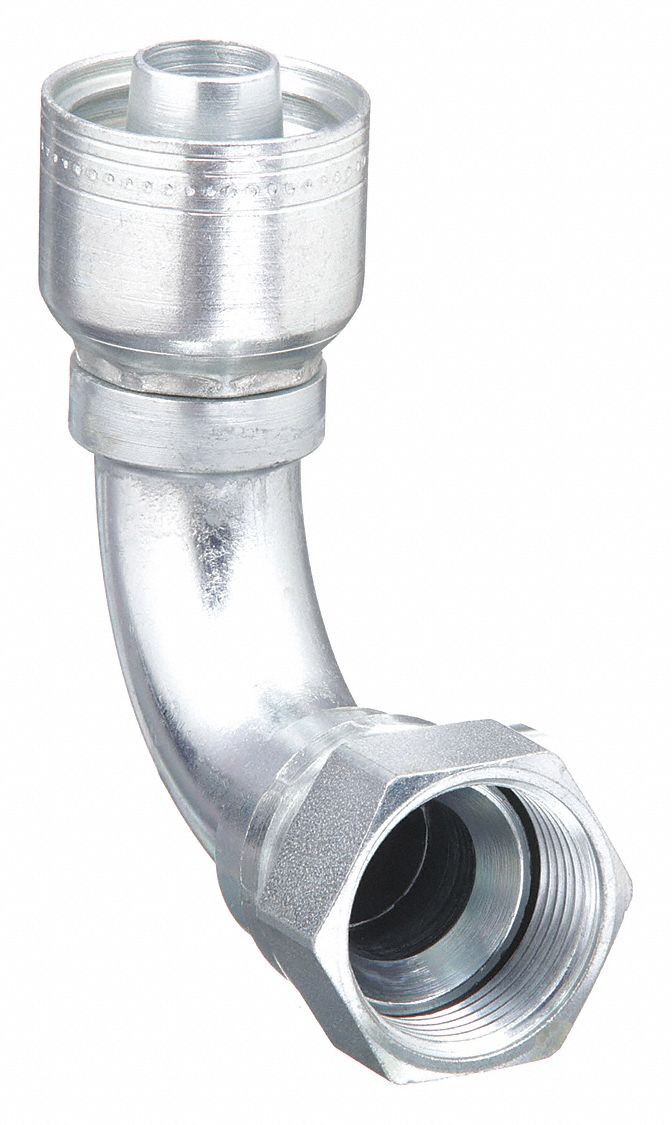 Aeroquip 1AA8FJB6 Hydraulic Crimp Fitting, 3/4 in x 3/8 in, Female Genderless, Female JIC Threaded x Crimp