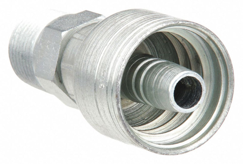 Aeroquip 1AA4MP4 Hydraulic Crimp Fitting, 1/4 in 1/4 in, Male Genderless, Male NPTF Threaded x Crimp, Rigid