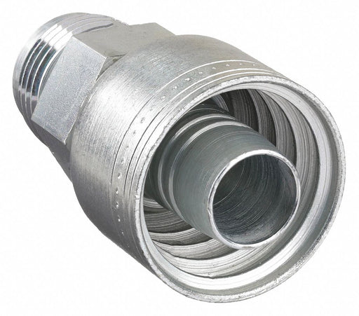 Aeroquip 1AA6MJ6 Hydraulic Crimp Fitting, 9/16 in x 3/8 in, Male Genderless, Male JIC Threaded x Crimp