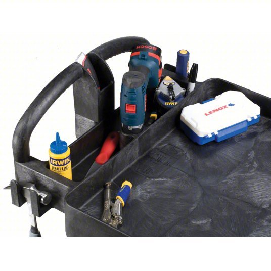 Brute FG452088BLA Utility Cart with Deep Lipped Plastic Shelves 500 lb Load Capacity, 36-3/8 in x 25 in, Black - KVM Tools Inc.KV4VZF9