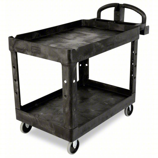 Brute FG452088BLA Utility Cart with Deep Lipped Plastic Shelves 500 lb Load Capacity, 36-3/8 in x 25 in, Black - KVM Tools Inc.KV4VZF9