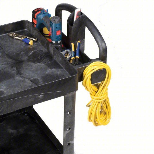 Brute FG452088BLA Utility Cart with Deep Lipped Plastic Shelves 500 lb Load Capacity, 36-3/8 in x 25 in, Black - KVM Tools Inc.KV4VZF9