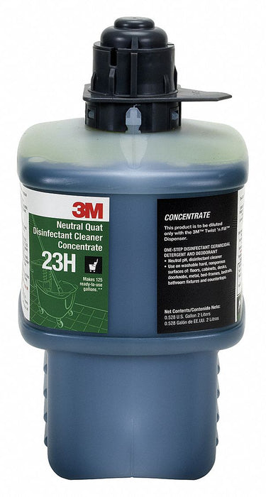 3M Neutral Quat Disinfecting Cleaner: 23H, Twist 'n Fill, 2 L, Lemon