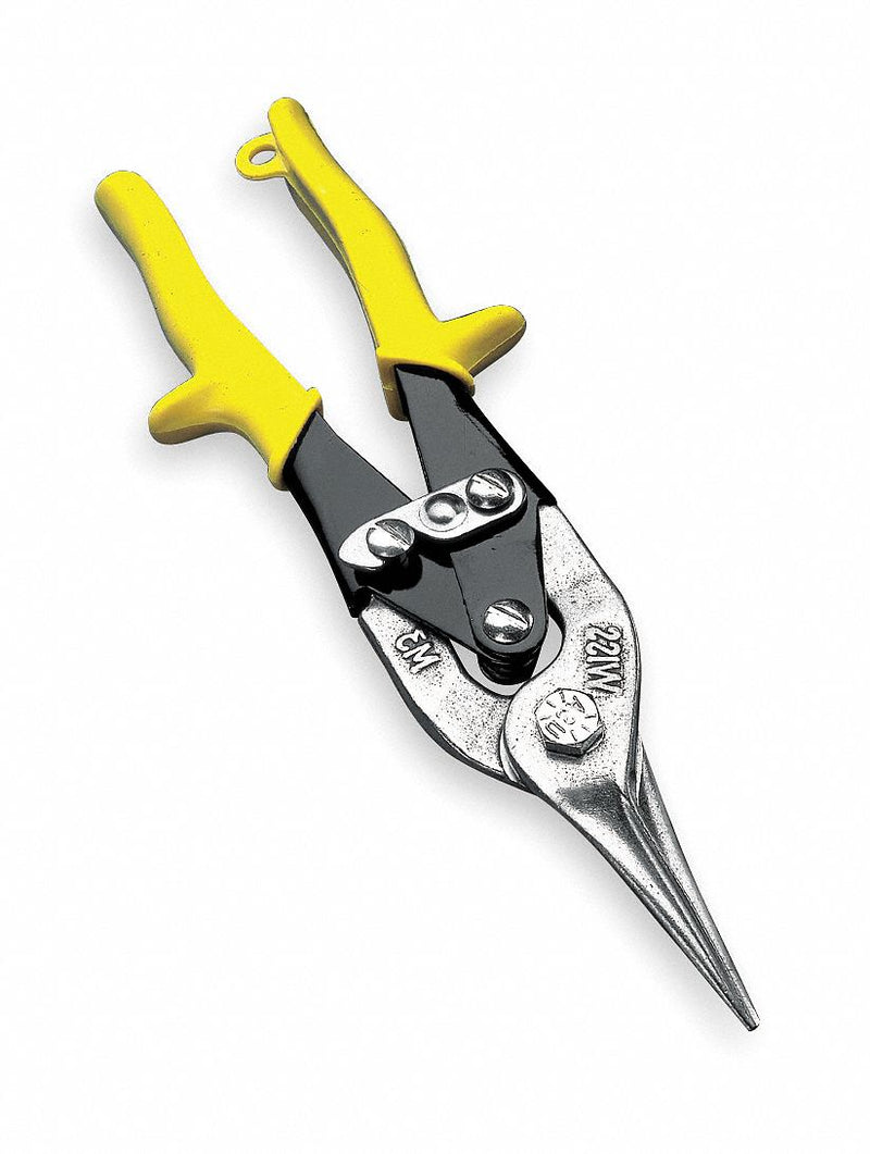 Crescent Wiss M3R Aviation Snip, Straight, 9 1/4 in Overall Lg, 1 1/2 in Cutting Lg, Steel, Plastic