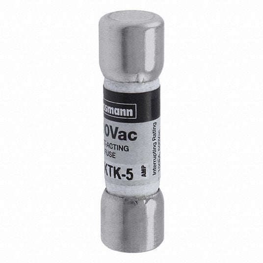 Bussmann KTK-5 Fuse, Fast Acting, 5A, KTK Series, 600V AC, Not Rated, 1-1/2" L x 13/32" dia - KVM Tools Inc.KV4XC40